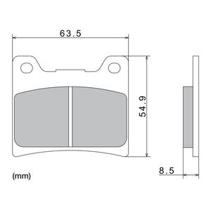 Remblokken NISSIN semi-metallische samenstelling 63,5x54,9x8,5 mm 2 stuks
