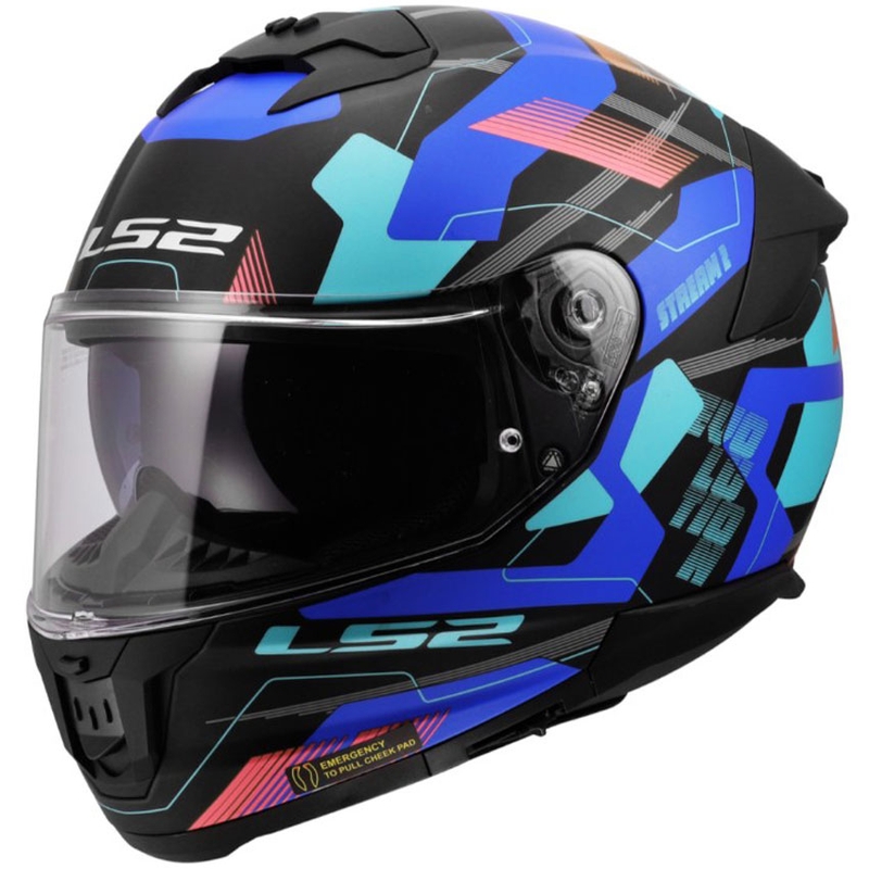 Integraal motorhelm LS2 FF808 Stream II Mika mat zwart-blauw