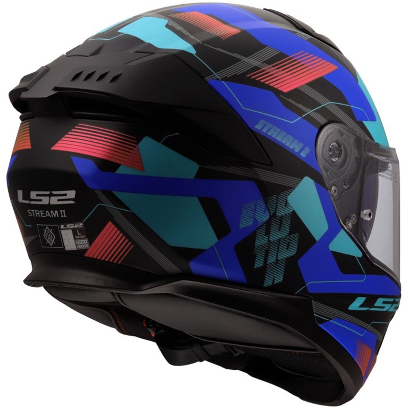 Integraal motorhelm LS2 FF808 Stream II Mika mat zwart-blauw