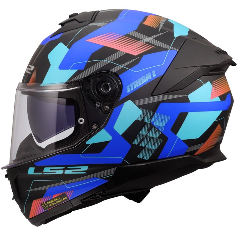 Integraal motorhelm LS2 FF808 Stream II Mika mat zwart-blauw