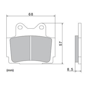 Remblokken NISSIN semi-metallische samenstelling 68x57x8,5 mm 2 stuks