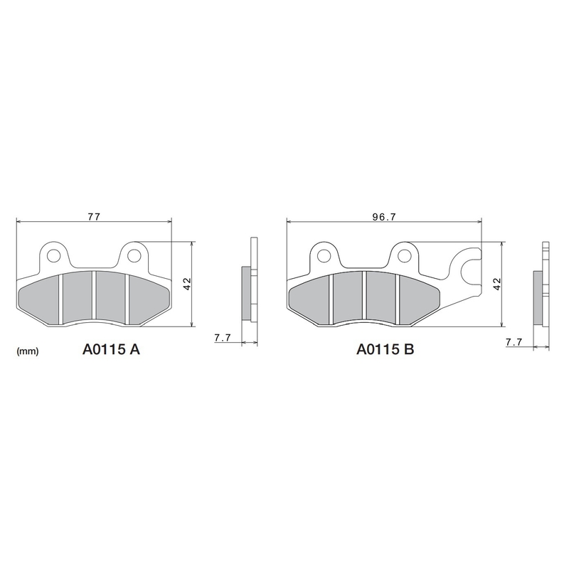 Remblokken NISSIN semi-metallische samenstelling M501-375 2 stuks.