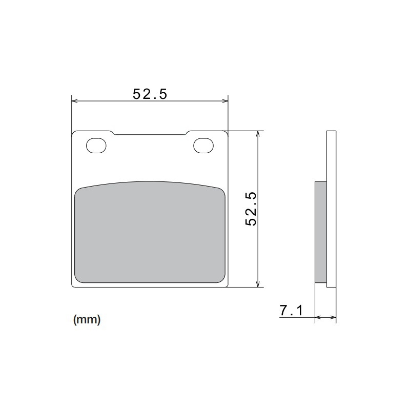 Remblokken NISSIN semi-metallische samenstelling 52,5x52x7,1 mm 2 stuks