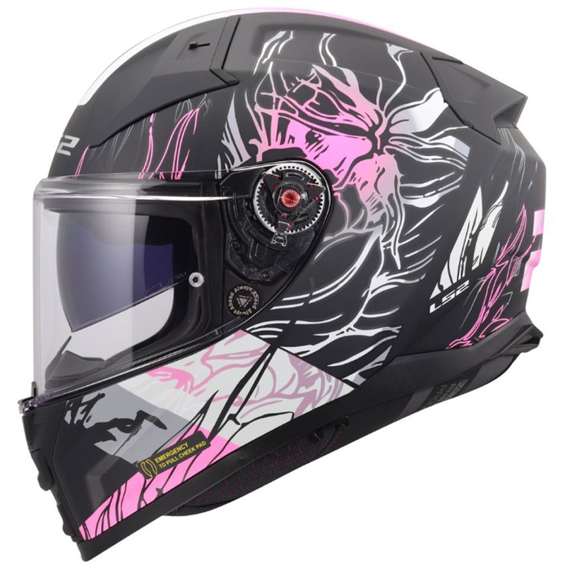 Integraal motorhelm LS2 FF811 Vector II Darflo matzwart-roze