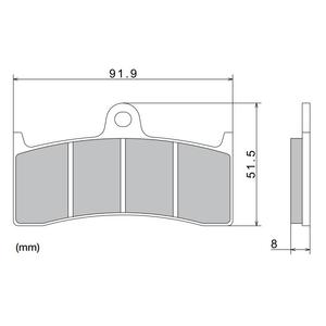 Remblokken NISSIN semi-metallische samenstelling 91,9x51,5x8 mm 2 stuks