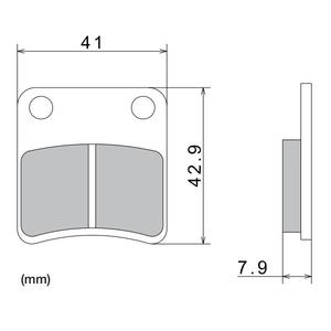 Remblokken NISSIN semi-metallische samenstelling 41x42,9x7,9 mm 2 stuks