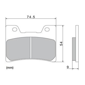 Remblokken NISSIN semi-metallische samenstelling 74,5x54x9 mm 2 stuks