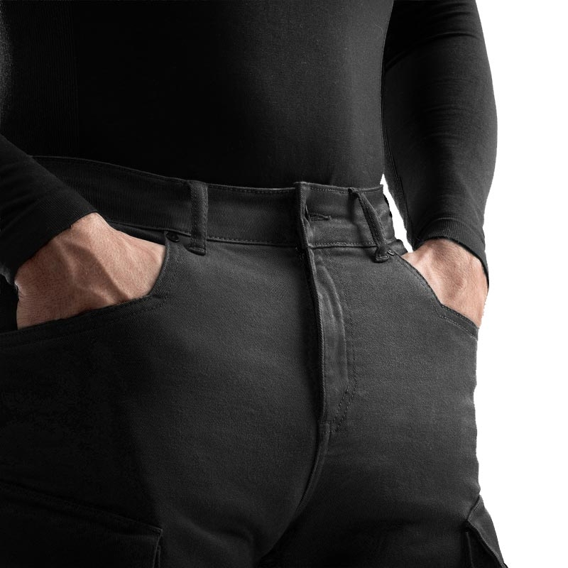 Rebelhorn Faster cropped motorjeans zwart