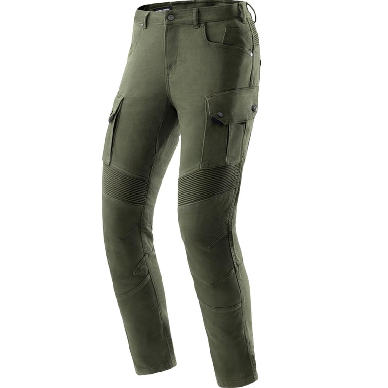 Rebelhorn Faster cropped motorjeans groen
