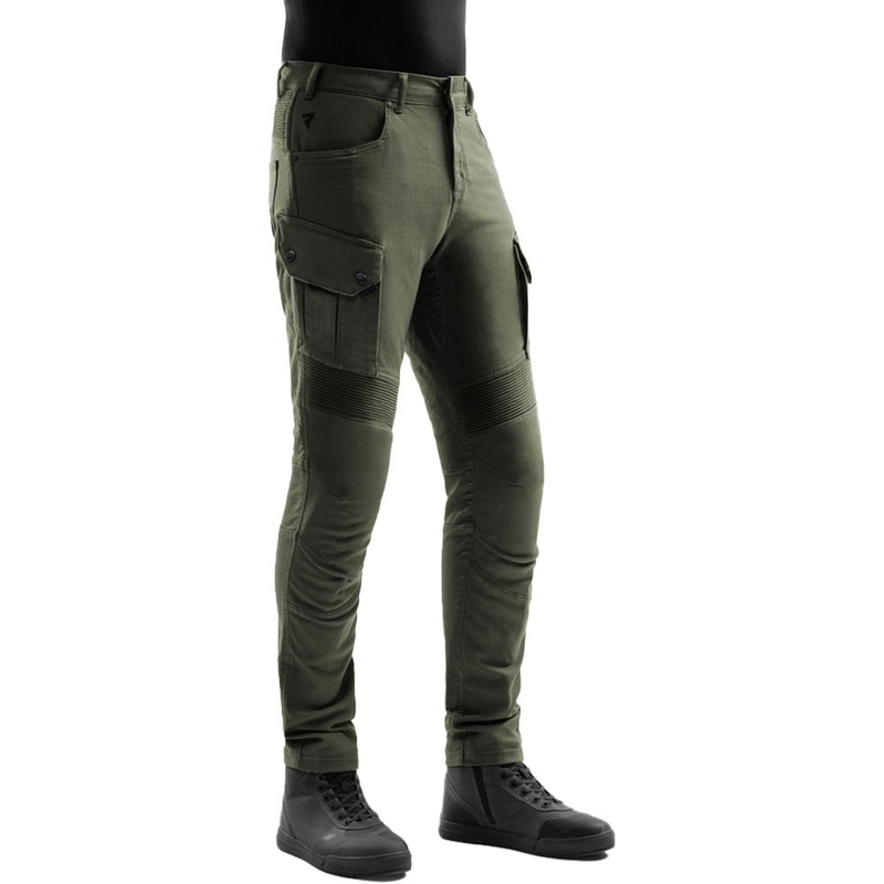 Rebelhorn Faster cropped motorjeans groen