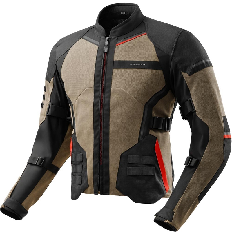 Rebelhorn Scandal 3 motorjas zand-zwart-rood