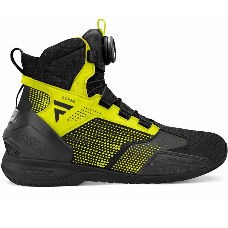 Rebelhorn Core motorlaarzen zwart-fluor geel