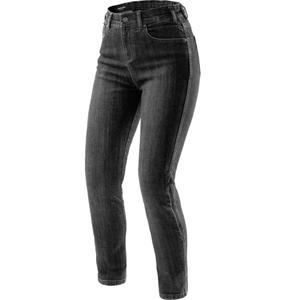 Rebelhorn Classic Monolayer cropped motorjeans voor dames, gewassen zwart