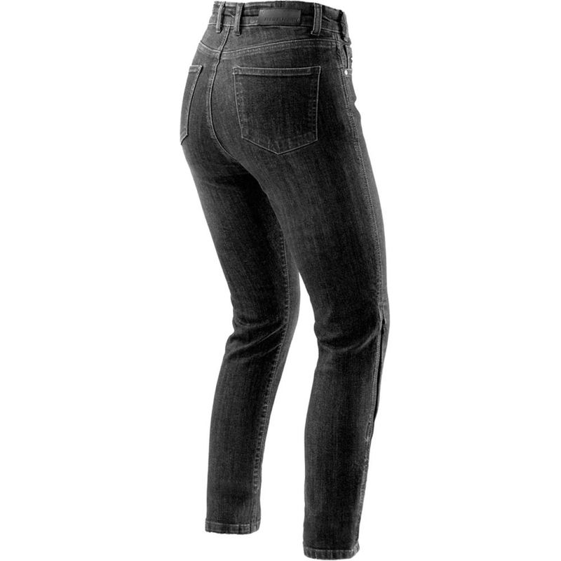 Rebelhorn Classic Monolayer cropped motorjeans voor dames, gewassen zwart