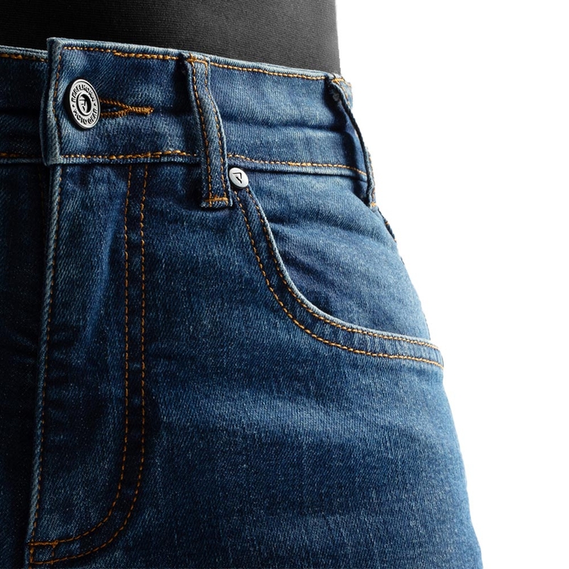 Dames motorjeans Rebelhorn Classic Monolayer gewassen blauw
