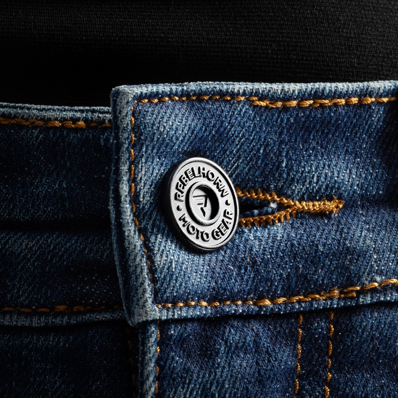 Dames motorjeans Rebelhorn Classic Monolayer gewassen blauw