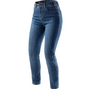 Rebelhorn Classic Monolayer cropped motorjeans voor dames, gewassen blauw