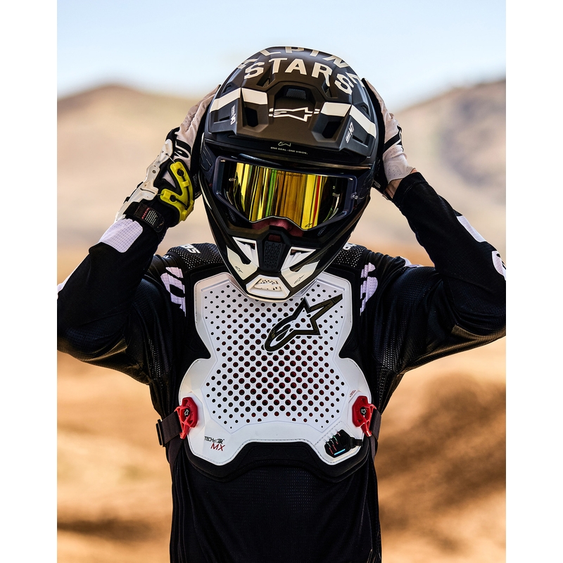 Alpinestars TECH-AIR®MX PLASMA systeem airbag vest wit-zwart-rood