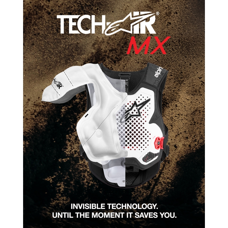 Alpinestars TECH-AIR®MX PLASMA systeem airbag vest wit-zwart-rood