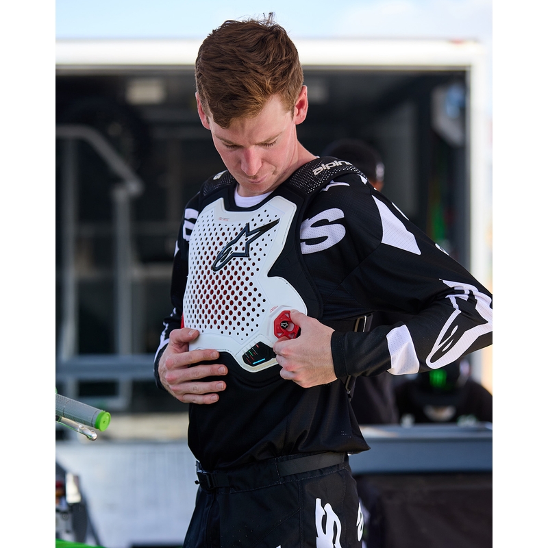 Alpinestars TECH-AIR®MX PLASMA systeem airbag vest wit-zwart-rood