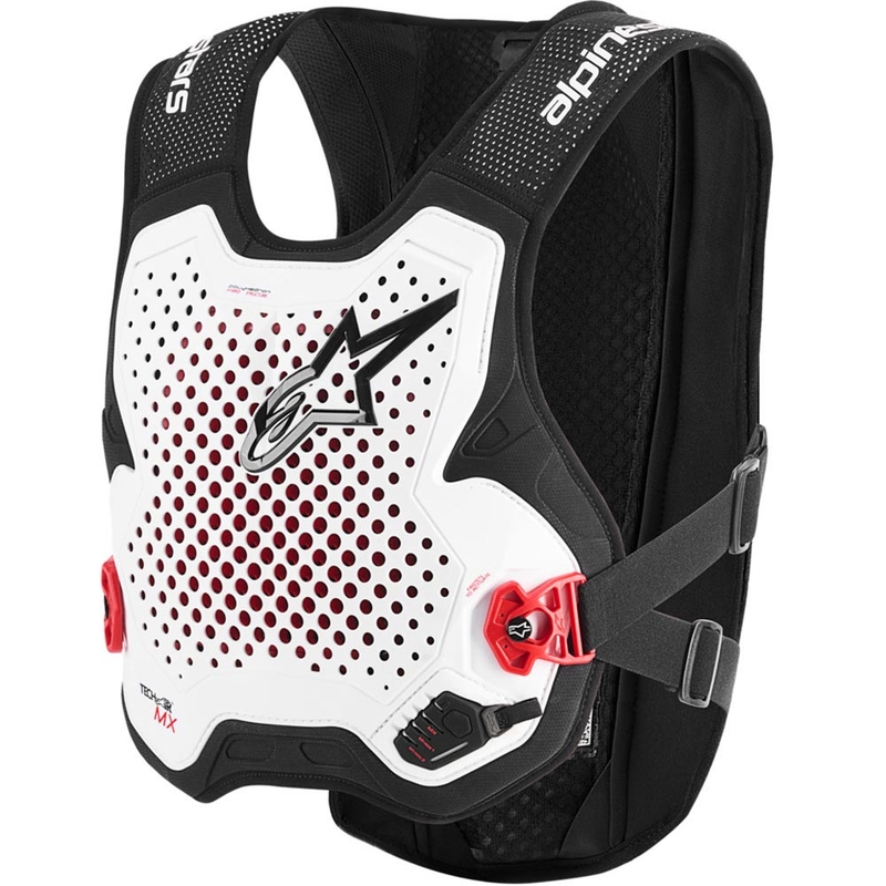 Alpinestars TECH-AIR®MX PLASMA systeem airbag vest wit-zwart-rood
