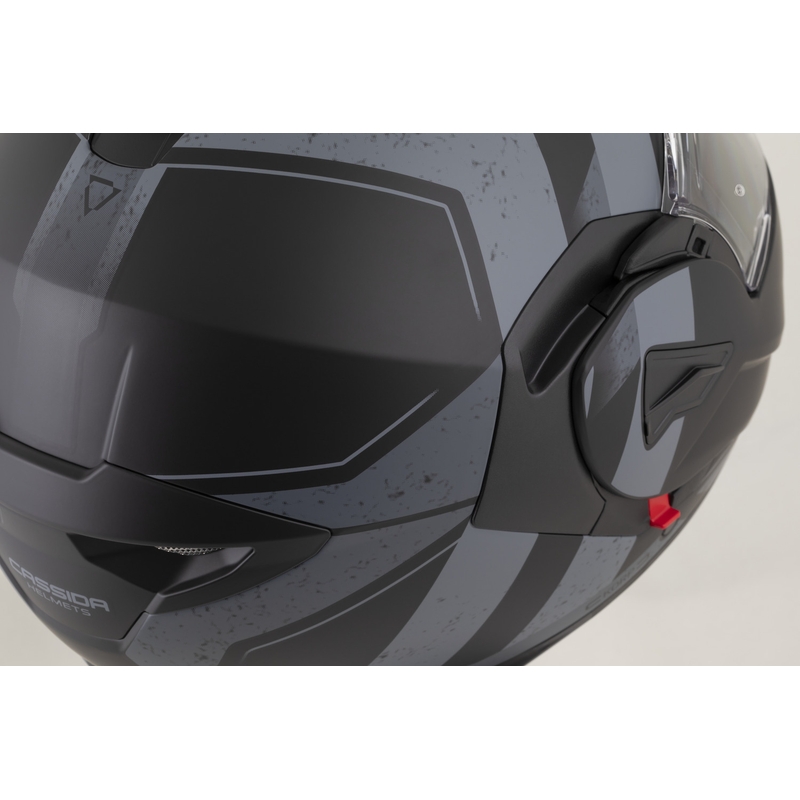 Cassida MultiFlip Korp opklapbare motorhelm matzwart-donkergrijs-grijs