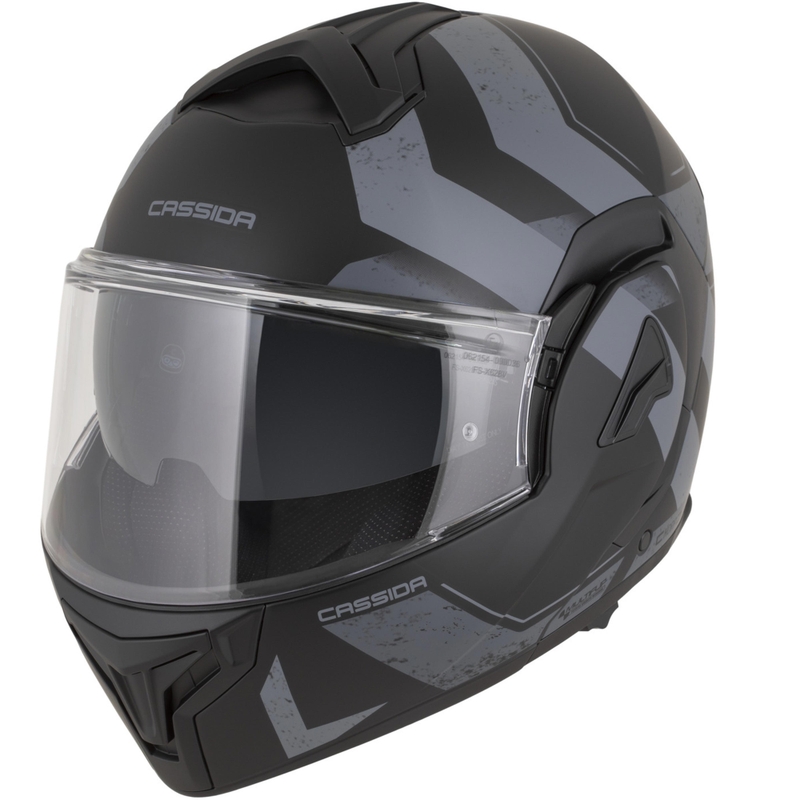 Cassida MultiFlip Korp opklapbare motorhelm matzwart-donkergrijs-grijs