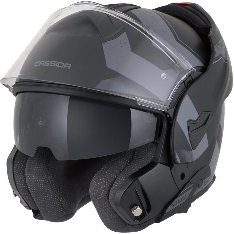 Cassida MultiFlip Korp opklapbare motorhelm matzwart-donkergrijs-grijs