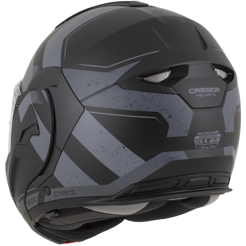 Cassida MultiFlip Korp opklapbare motorhelm matzwart-donkergrijs-grijs