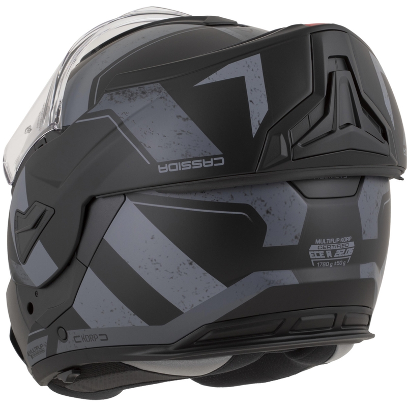 Cassida MultiFlip Korp opklapbare motorhelm matzwart-donkergrijs-grijs