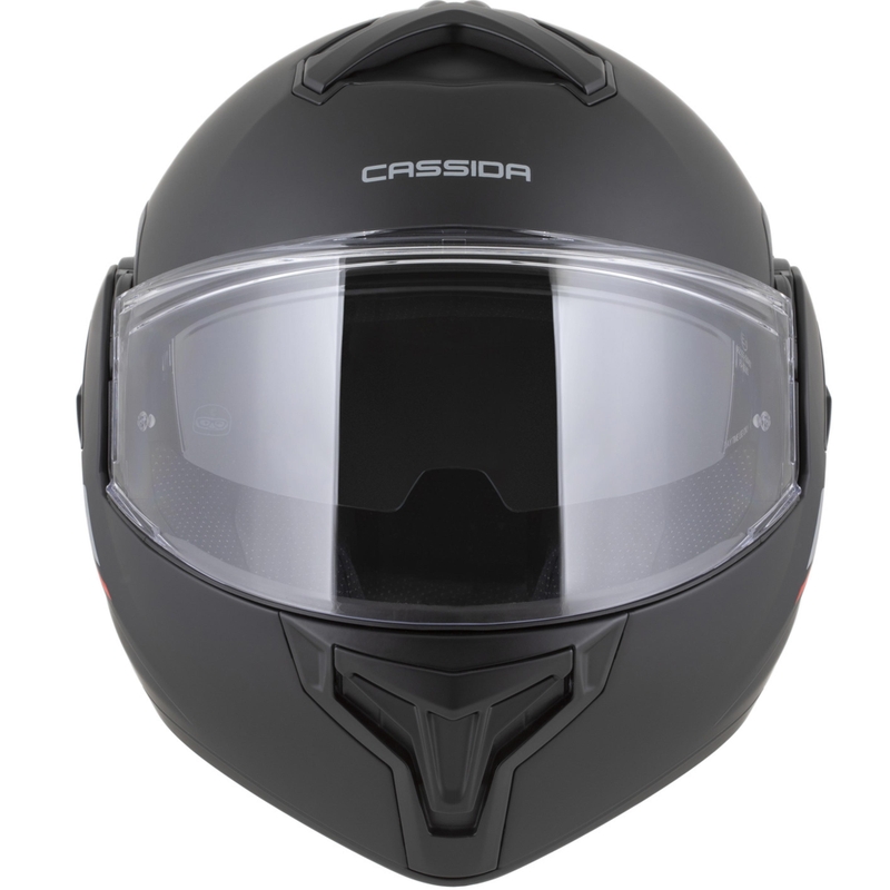 Cassida MultiFlip Korp opklapbare motorhelm, matzwart-rood-grijs