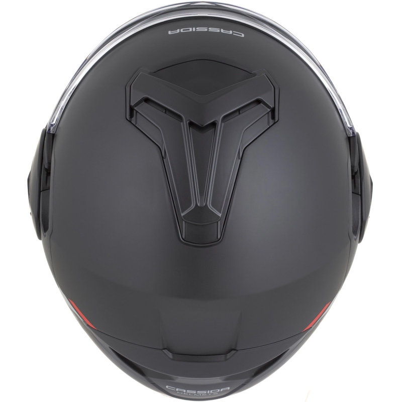 Cassida MultiFlip Korp opklapbare motorhelm, matzwart-rood-grijs