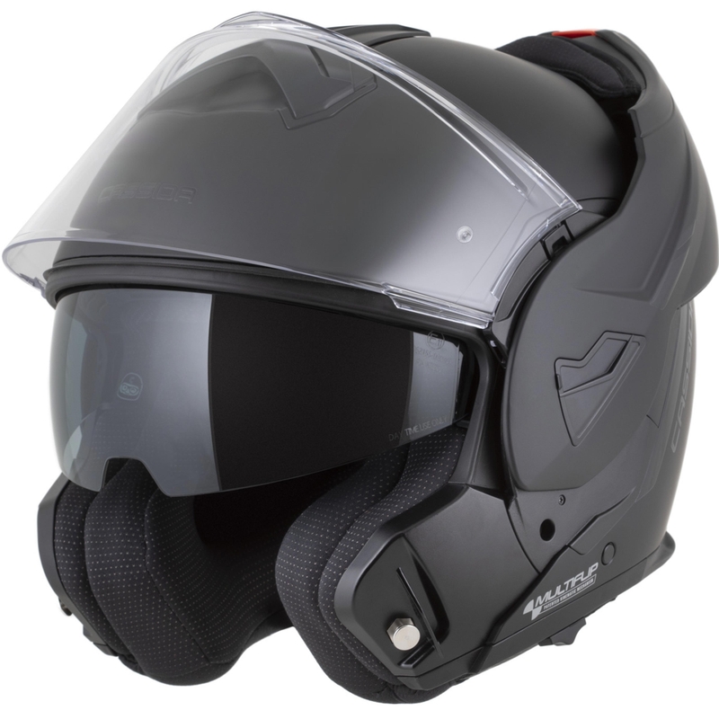Cassida MultiFlip Solid Blackout flip-up motorhelm matzwart