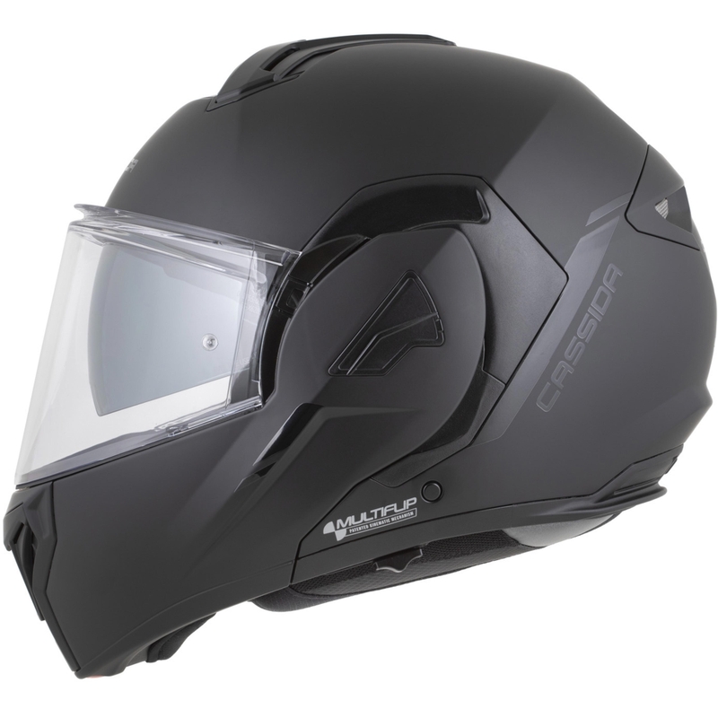 Cassida MultiFlip Solid Blackout flip-up motorhelm matzwart