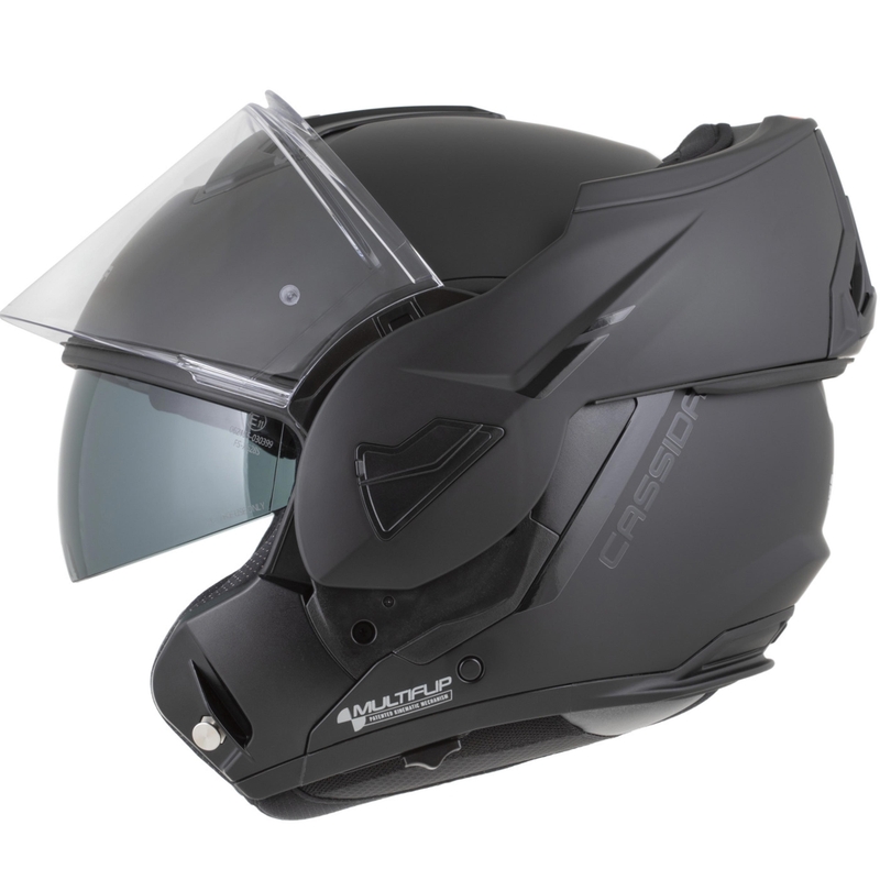 Cassida MultiFlip Solid Blackout flip-up motorhelm matzwart