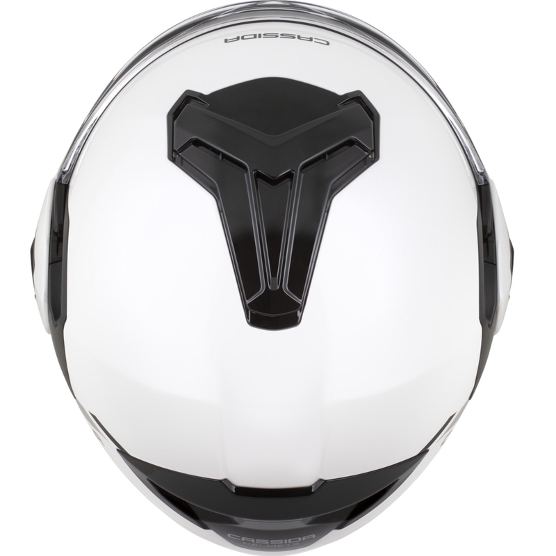 Cassida MultiFlip Solid flip-up motorhelm parelwit-zwart