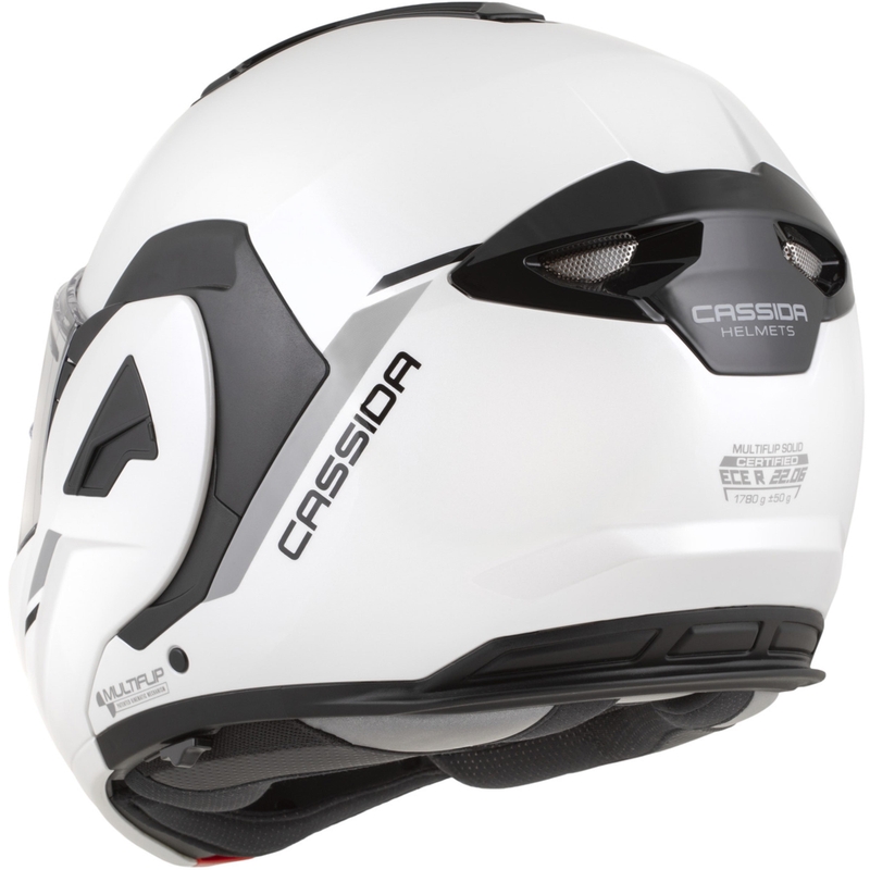 Cassida MultiFlip Solid flip-up motorhelm parelwit-zwart