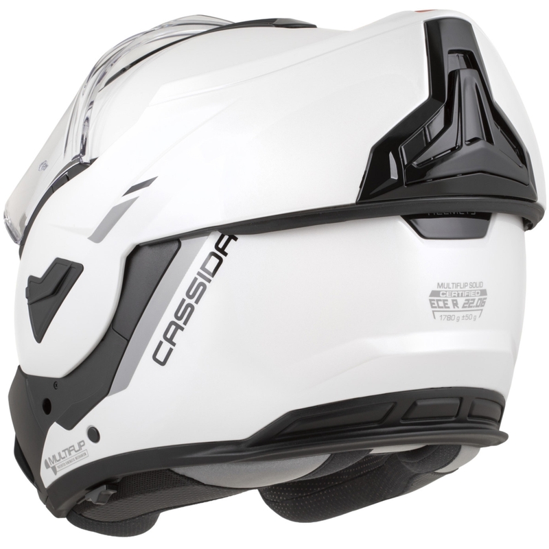 Cassida MultiFlip Solid flip-up motorhelm parelwit-zwart
