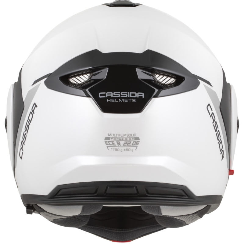 Cassida MultiFlip Solid flip-up motorhelm parelwit-zwart