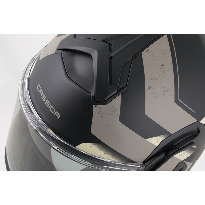 Cassida MultiFlip Korp opklapbare motorhelm matzwart-zand-khaki