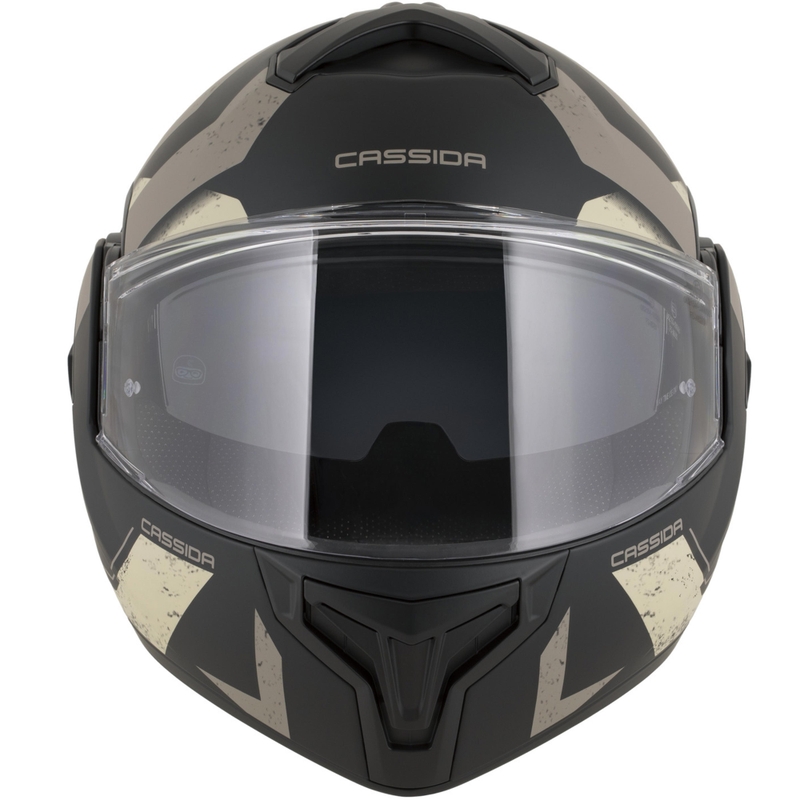 Cassida MultiFlip Korp opklapbare motorhelm matzwart-zand-khaki