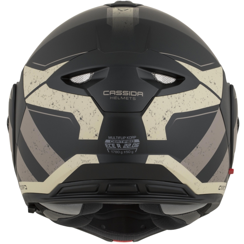 Cassida MultiFlip Korp opklapbare motorhelm matzwart-zand-khaki