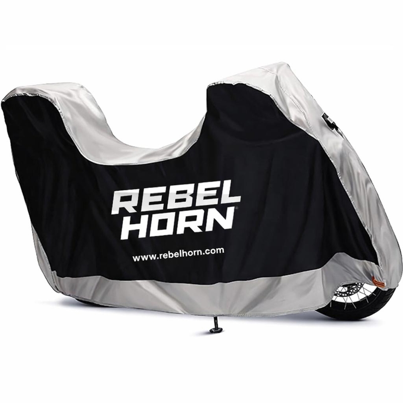Rebelhorn Shelter motorhoes met ruimte voor een kofferbak, zwart-zilver