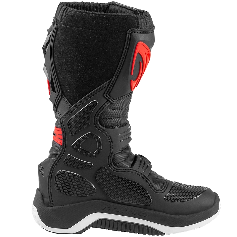 Kindermotorlaarzen Forma Drift zwart-rood-wit