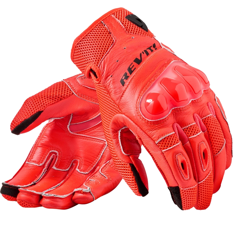 Revit Ritmo fluo motorhandschoenen rood-zwart