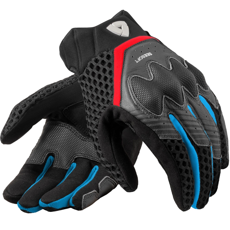 Revit Veloz motorhandschoenen rood-blauw