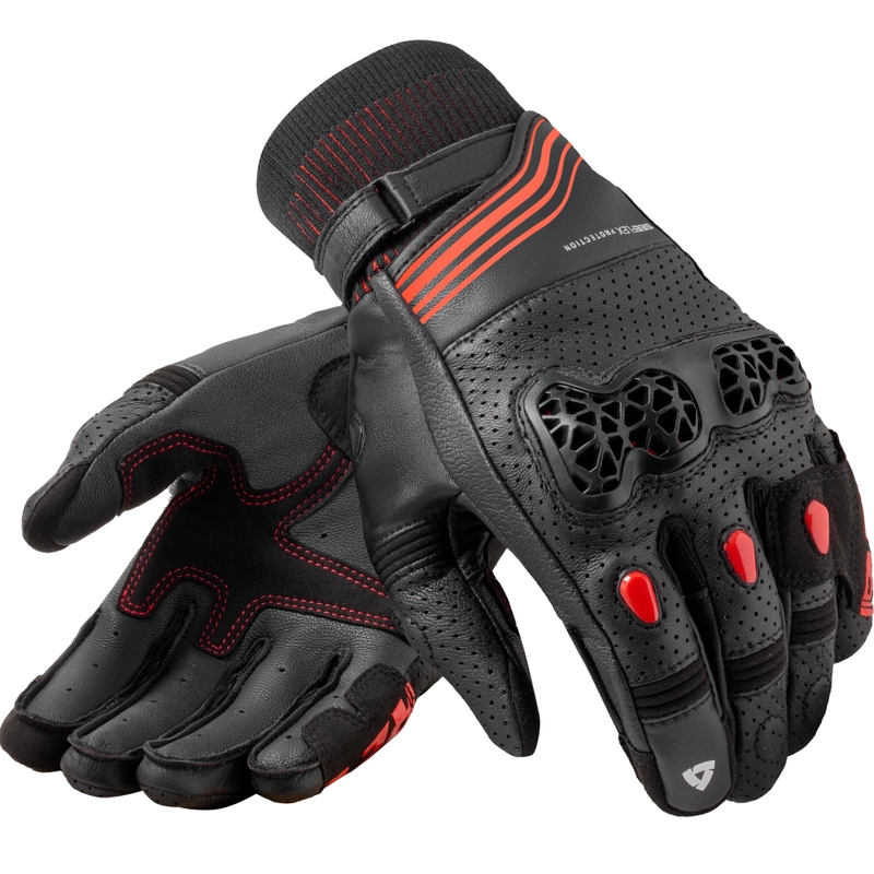 Revit Positron motorhandschoenen zwart-rood