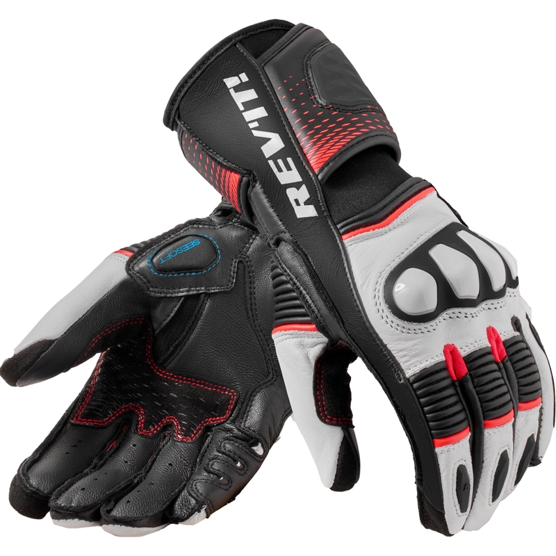 Dames motorhandschoenen Revit Xena 4 wit-fluorrood
