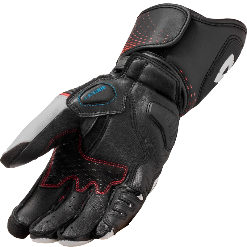 Dames motorhandschoenen Revit Xena 4 wit-fluorrood