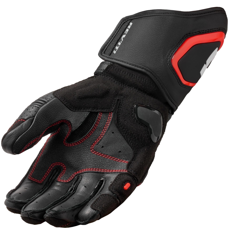 Revit Argon 3 motorhandschoenen zwart-fluorescerend rood